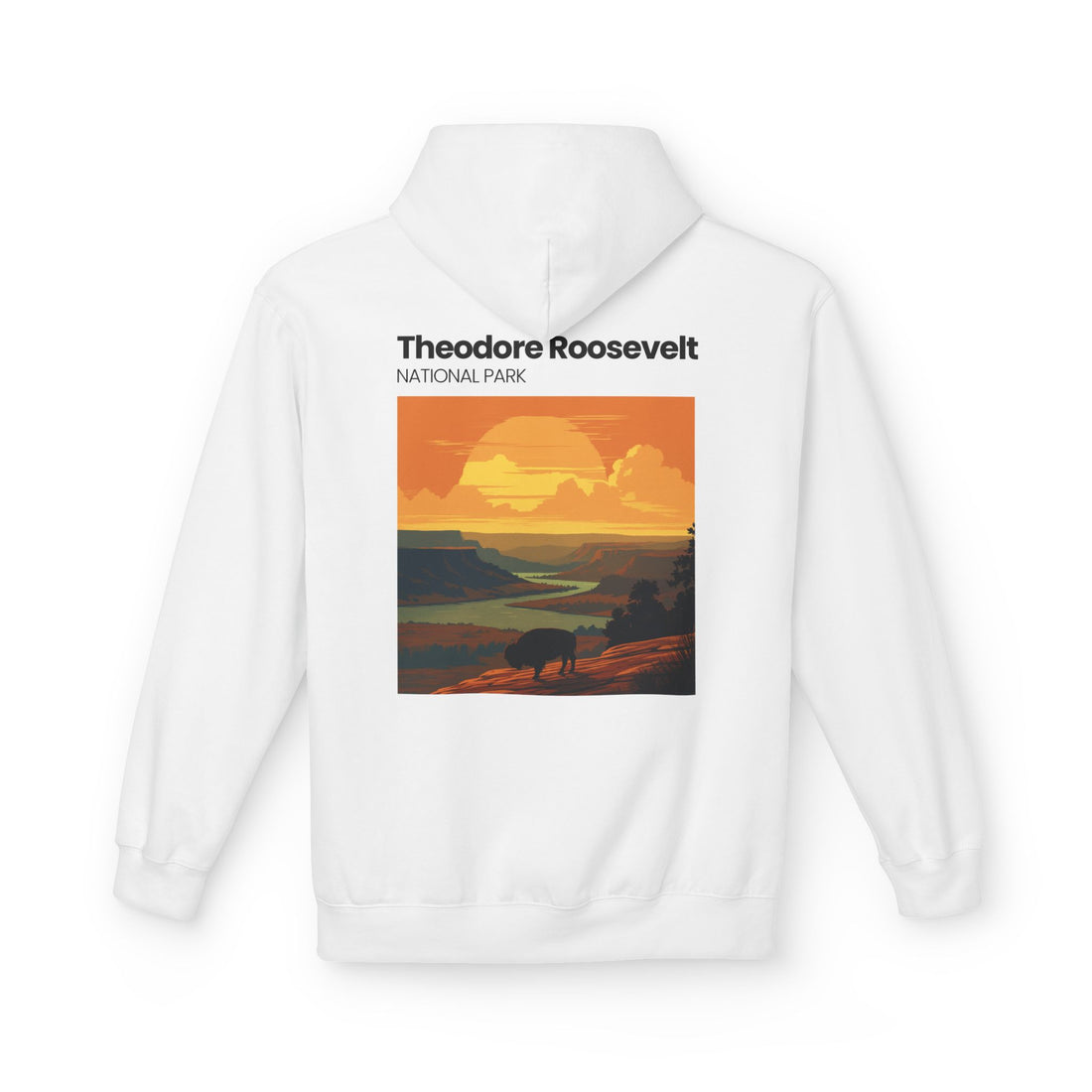 Theodore Roosevelt National Park Hoodie | Vintage Sunset Landscape