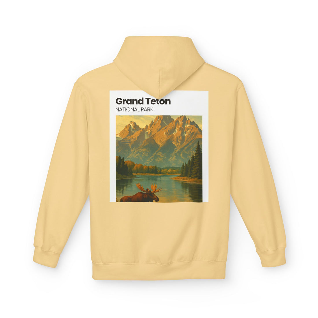 Grand Teton National Park scenic print Hoodie | Moose Lake mountain landscape