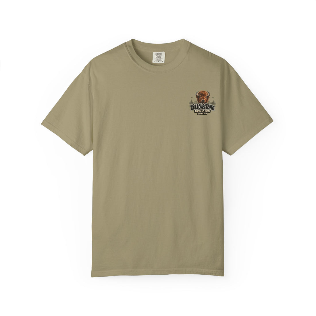 Yellowstone Bison – Where the Wild Still Roams T-Shirt Model1