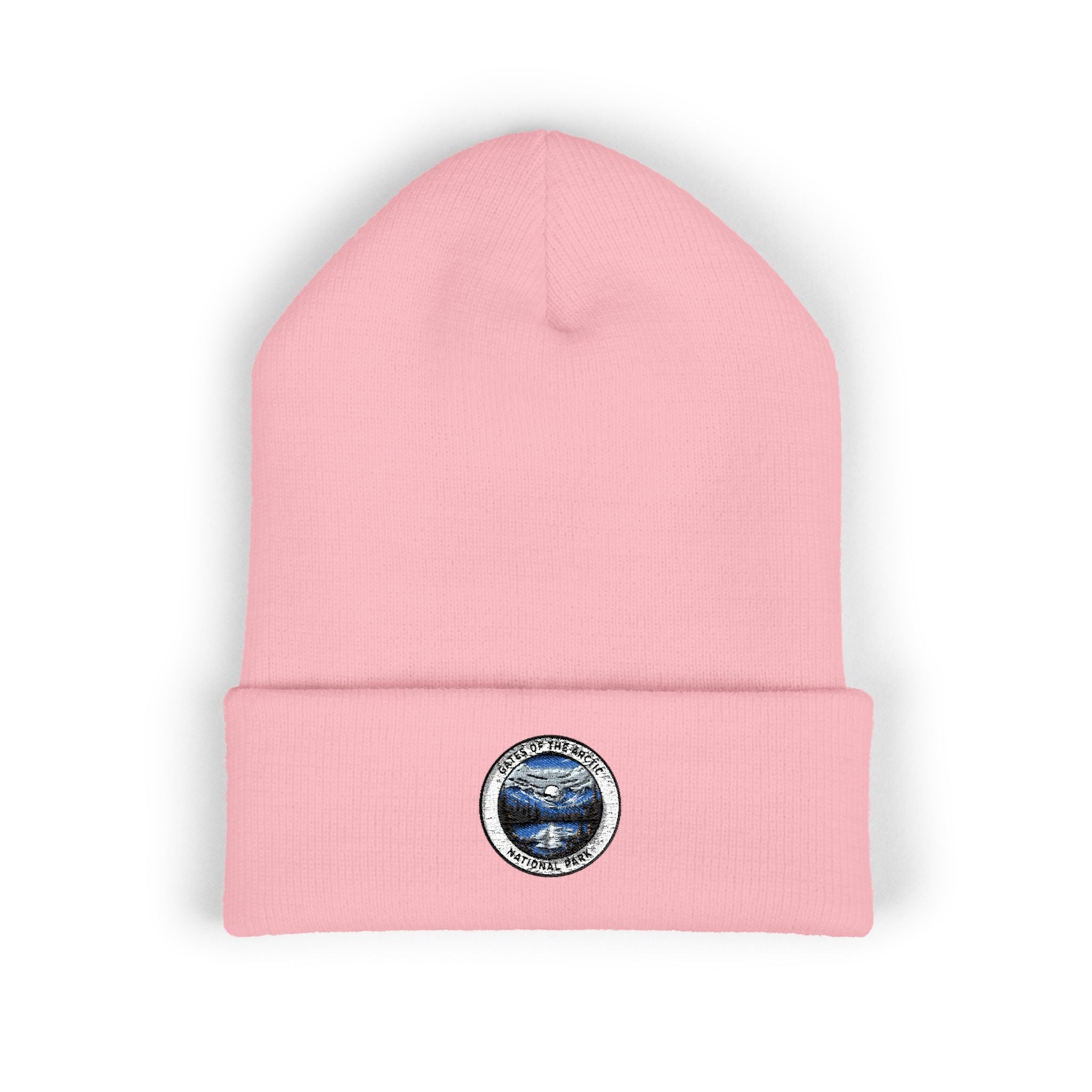 Blue Marble Planet Embroidered Beanie | Cuffed Knit Hat