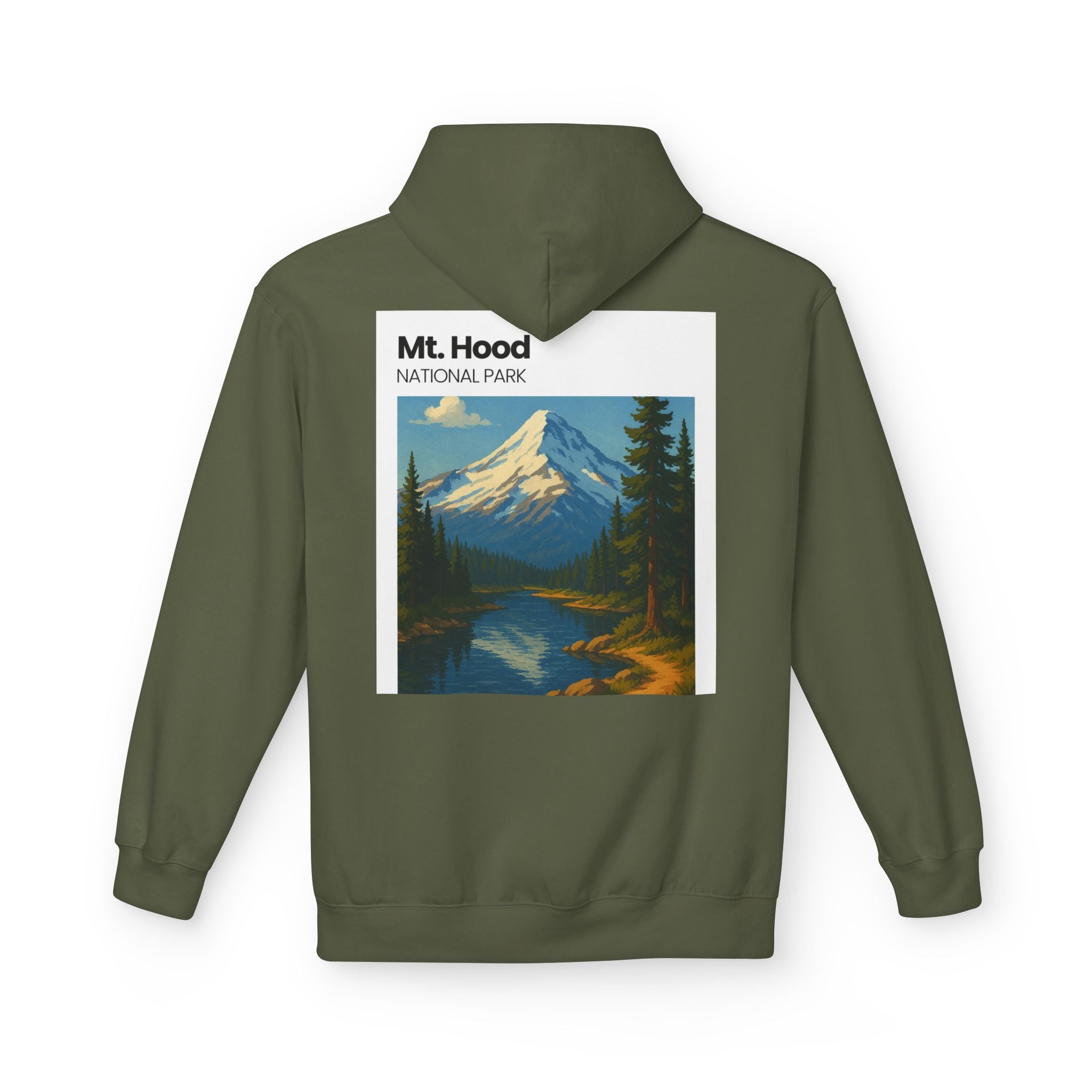 Mt. Hood National Park landscape Hoodie | Vintage mountain poster design