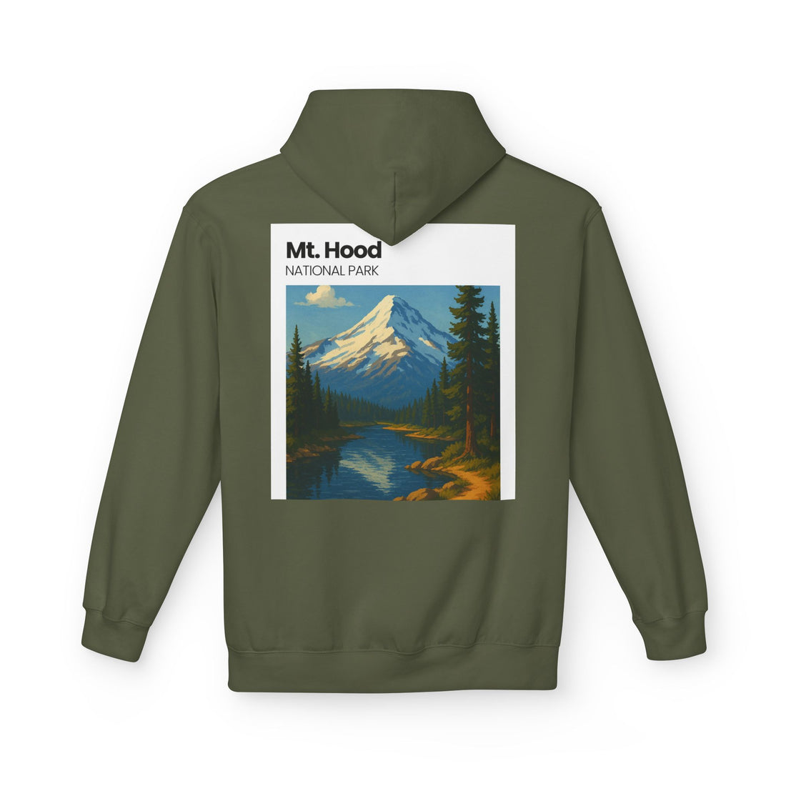 Mt. Hood National Park landscape Hoodie | Vintage mountain poster design