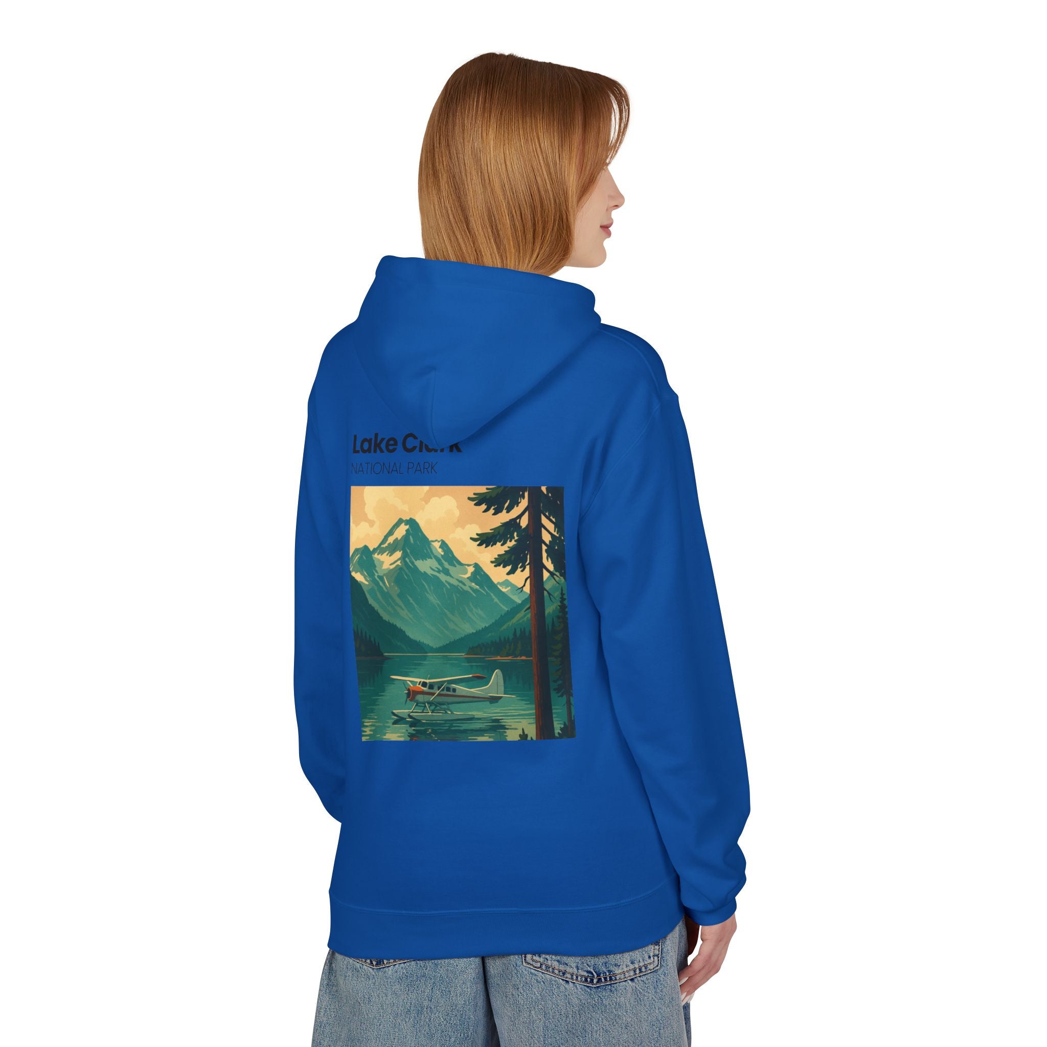 Lake Clark National Park vintage landscape Hoodie | Mountain Lake Seaplane