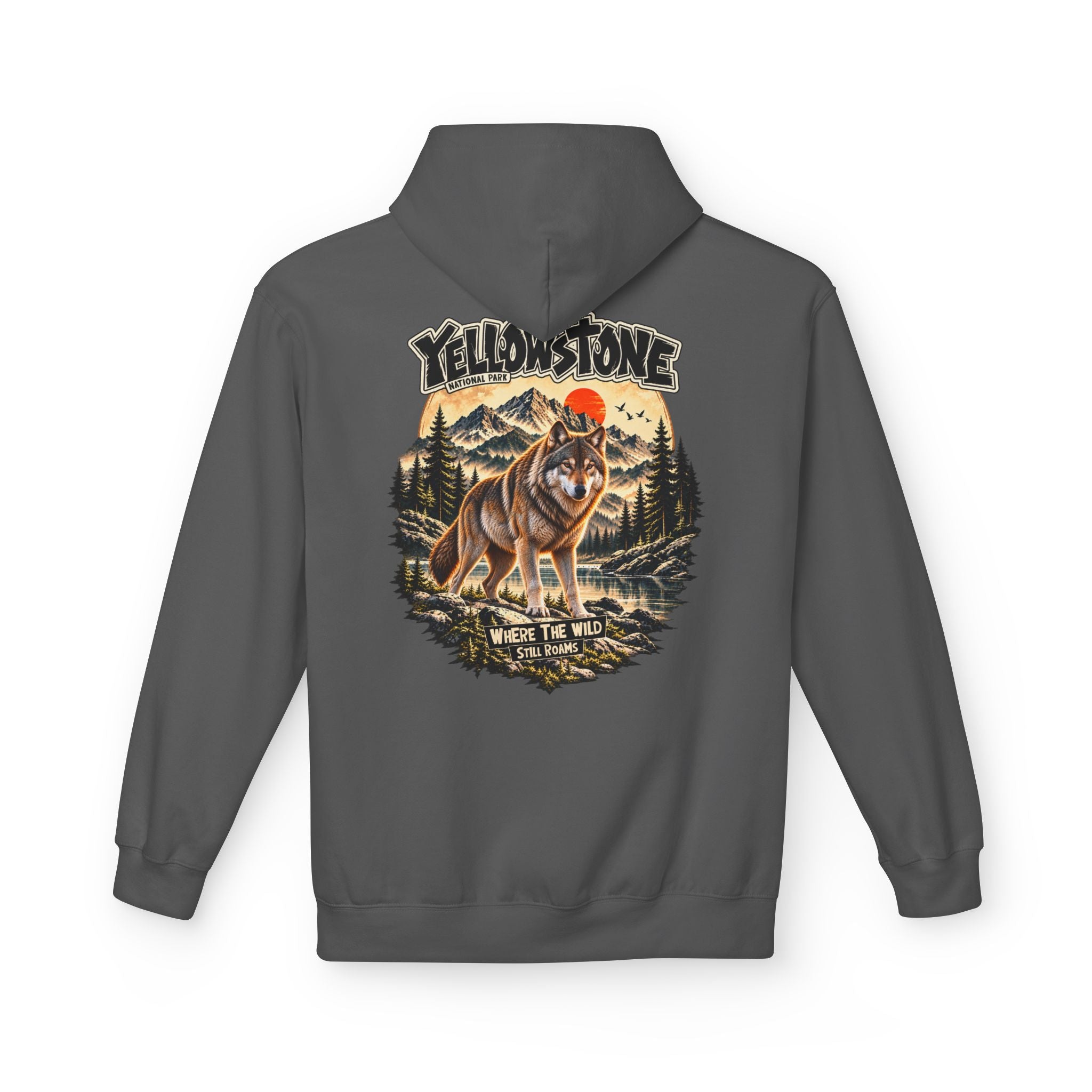 Yellowstone Wolf – Where the Wild Still Roams Hoodie Model3
