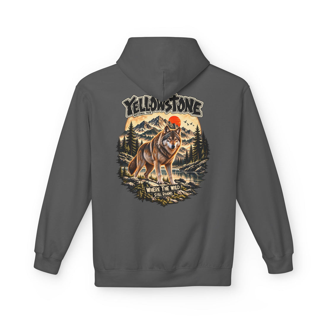 Yellowstone Wolf – Where the Wild Still Roams Hoodie Model3