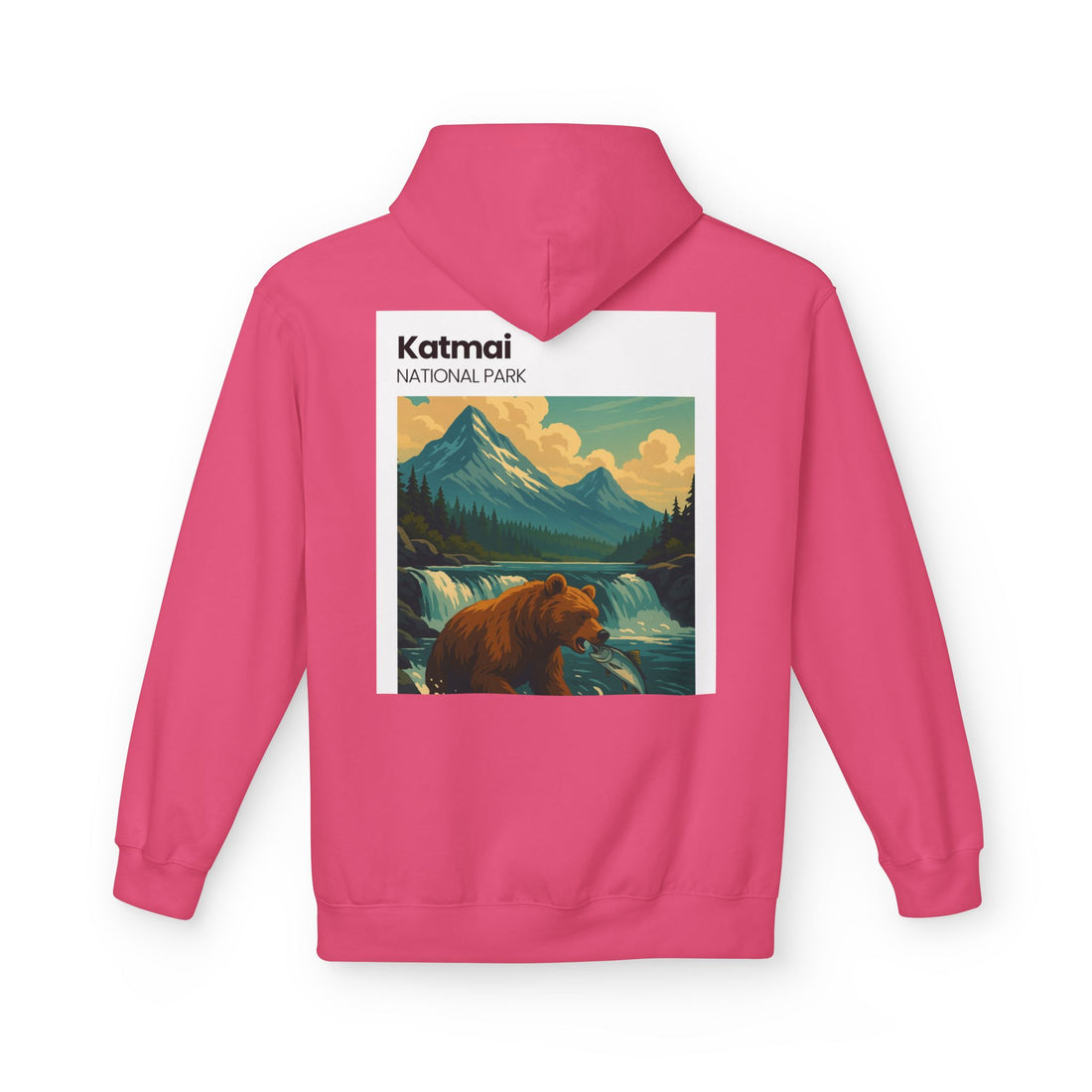 Katmai National Park Bear Hoodie | Vintage Wilderness Landscape