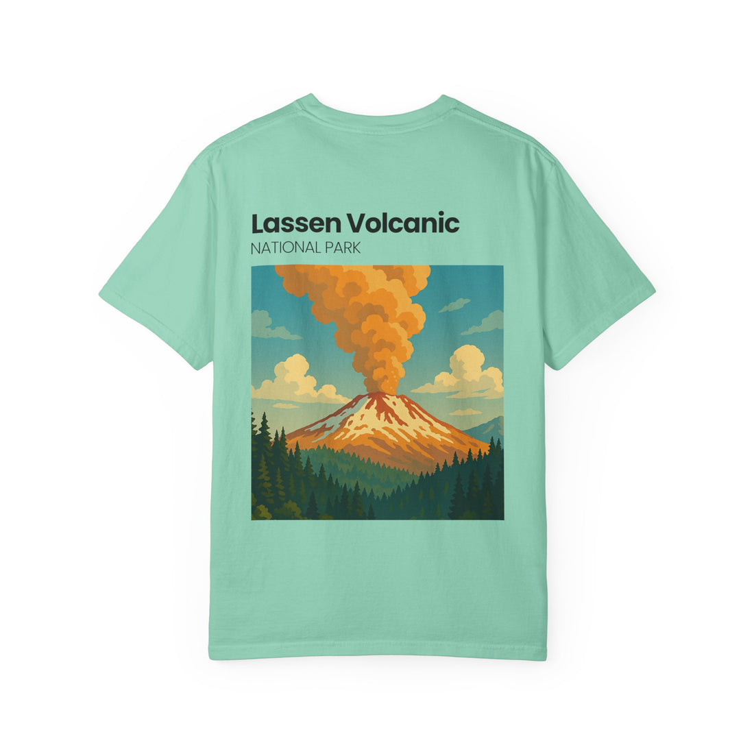 Lassen Volcanic Poster Art T-Shirt | Mountain Eruption Design