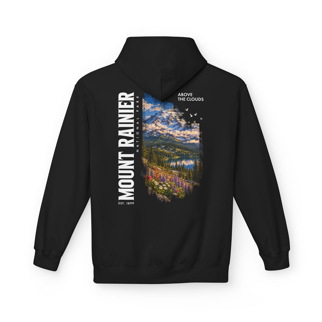Mount Rainier National Park –  Alpine Scene Graphic Hoodie