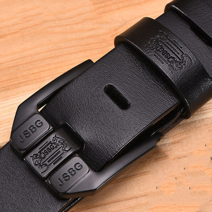 Men'S Pin Buckle Pure Leather Belt