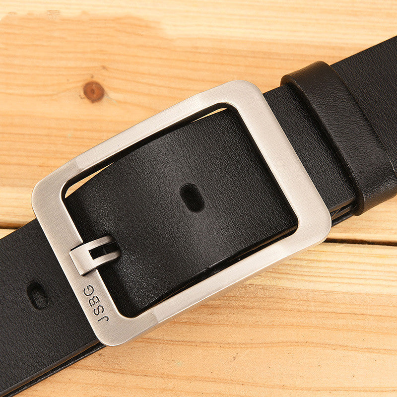 Men'S Pin Buckle Pure Leather Belt