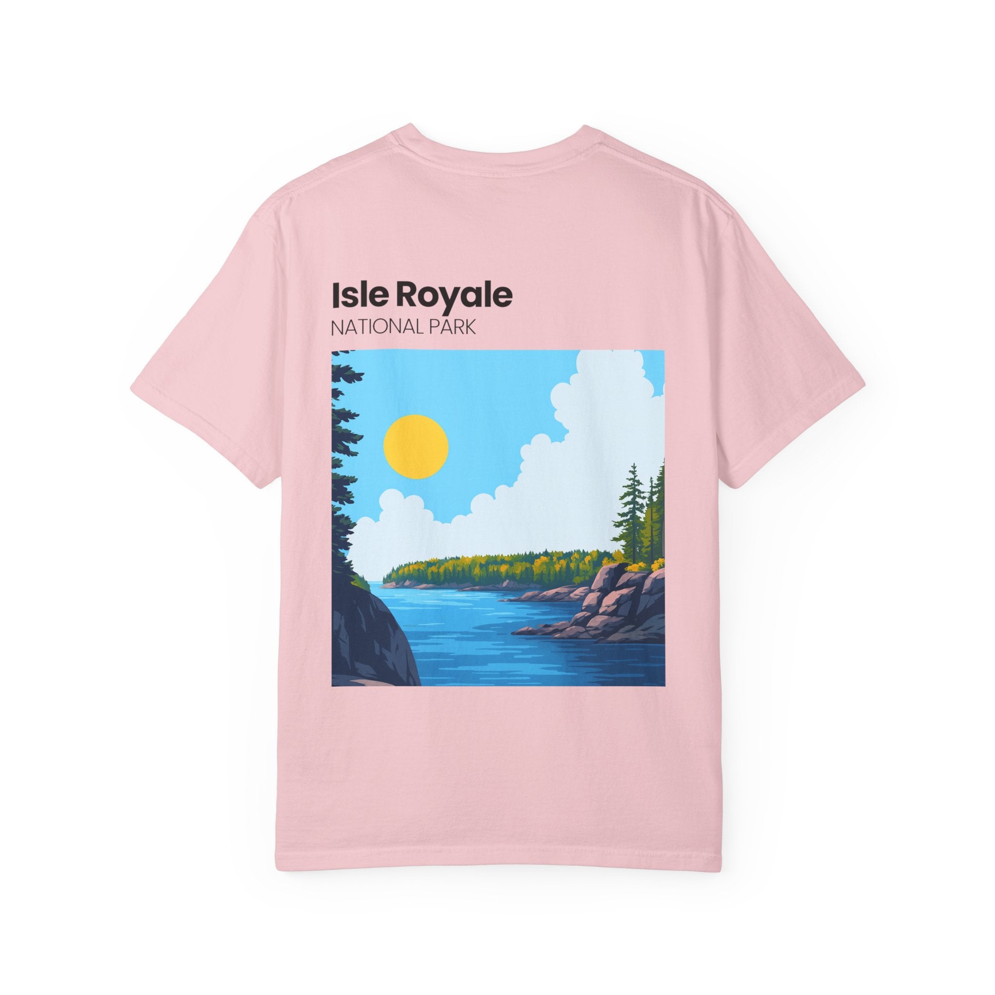 Isle Royale National Park Illustration T-shirt | Scenic Lake Sunrise Tee