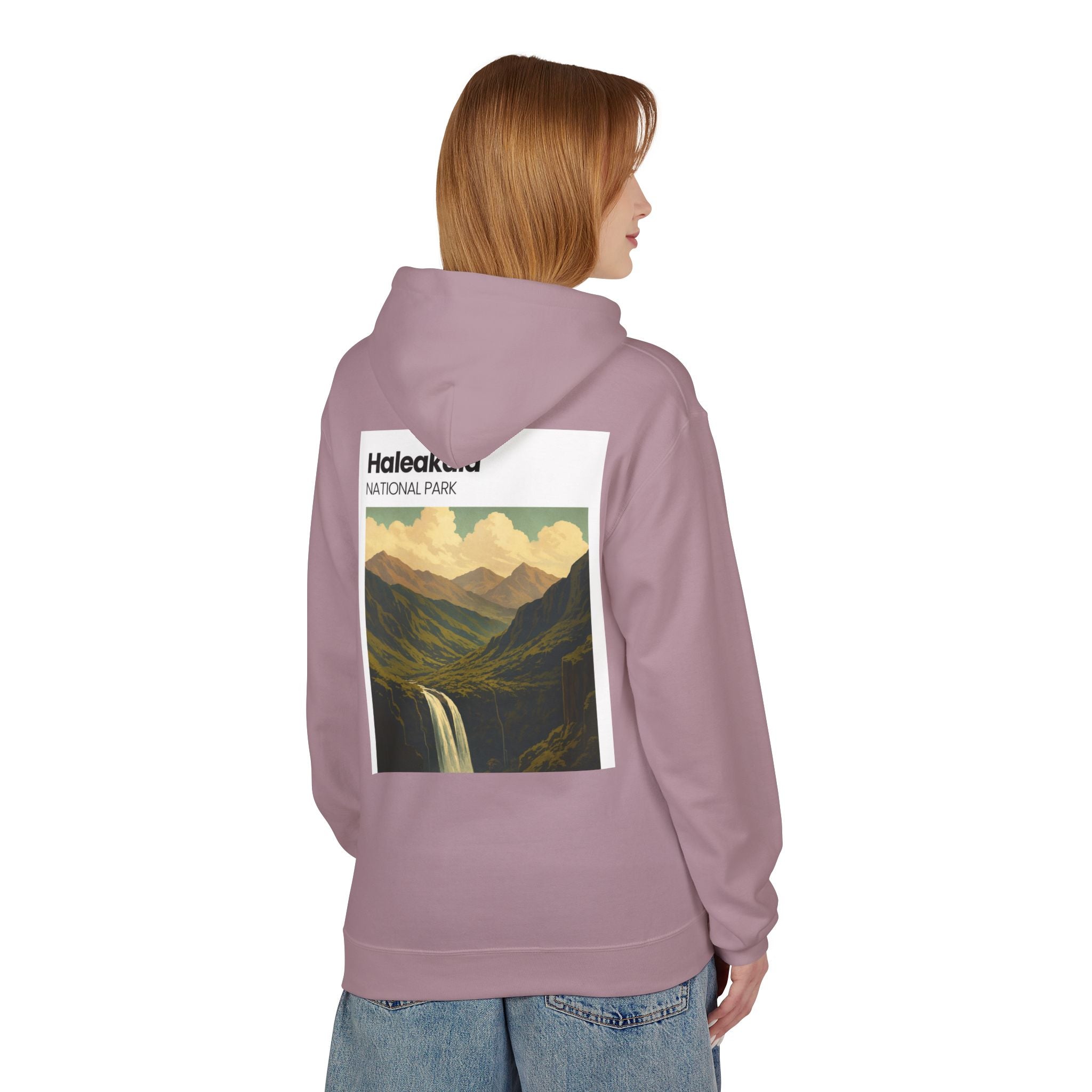 Haleakala National Park Landscape Hoodie | Vintage Mountain Waterfall