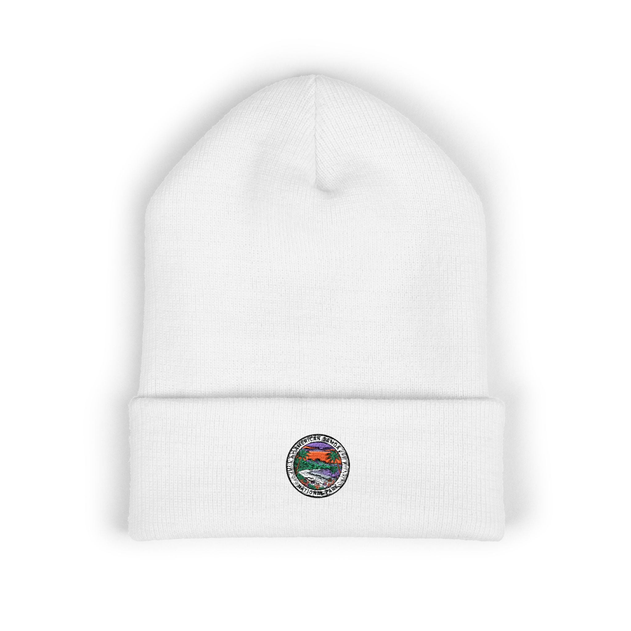 Rainbow Planet Embroidered Beanie | Space Patch Cuffed Beanie
