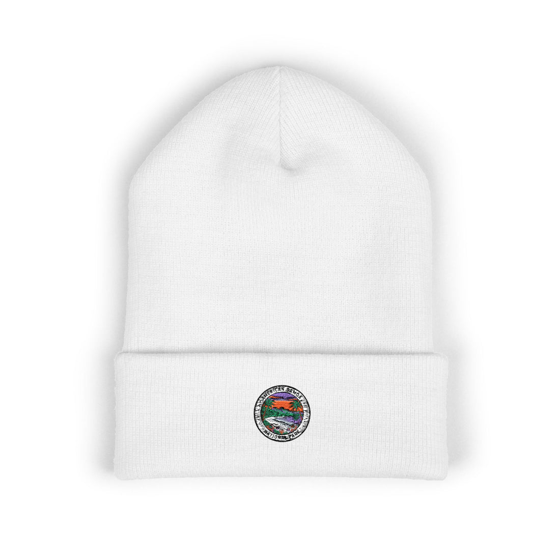 Rainbow Planet Embroidered Beanie | Space Patch Cuffed Beanie