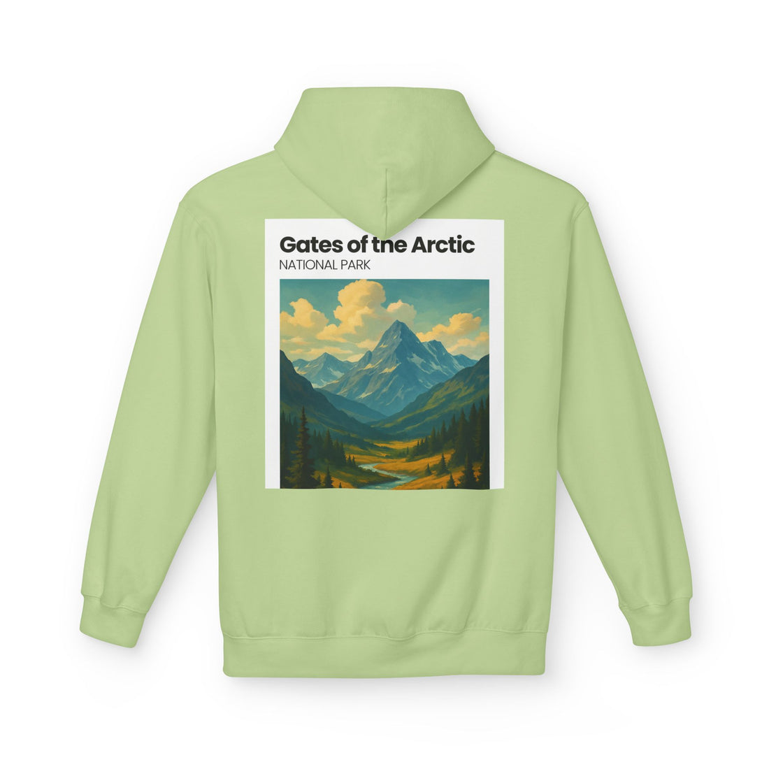 Gates of the Arctic National Park Hoodie | Mountain Landscape Retro Poster