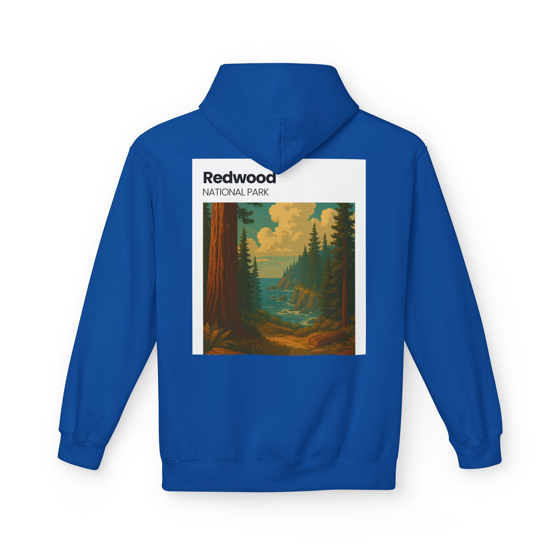 Redwood National Park vintage landscape Hoodie | forest waterfall retro travel art