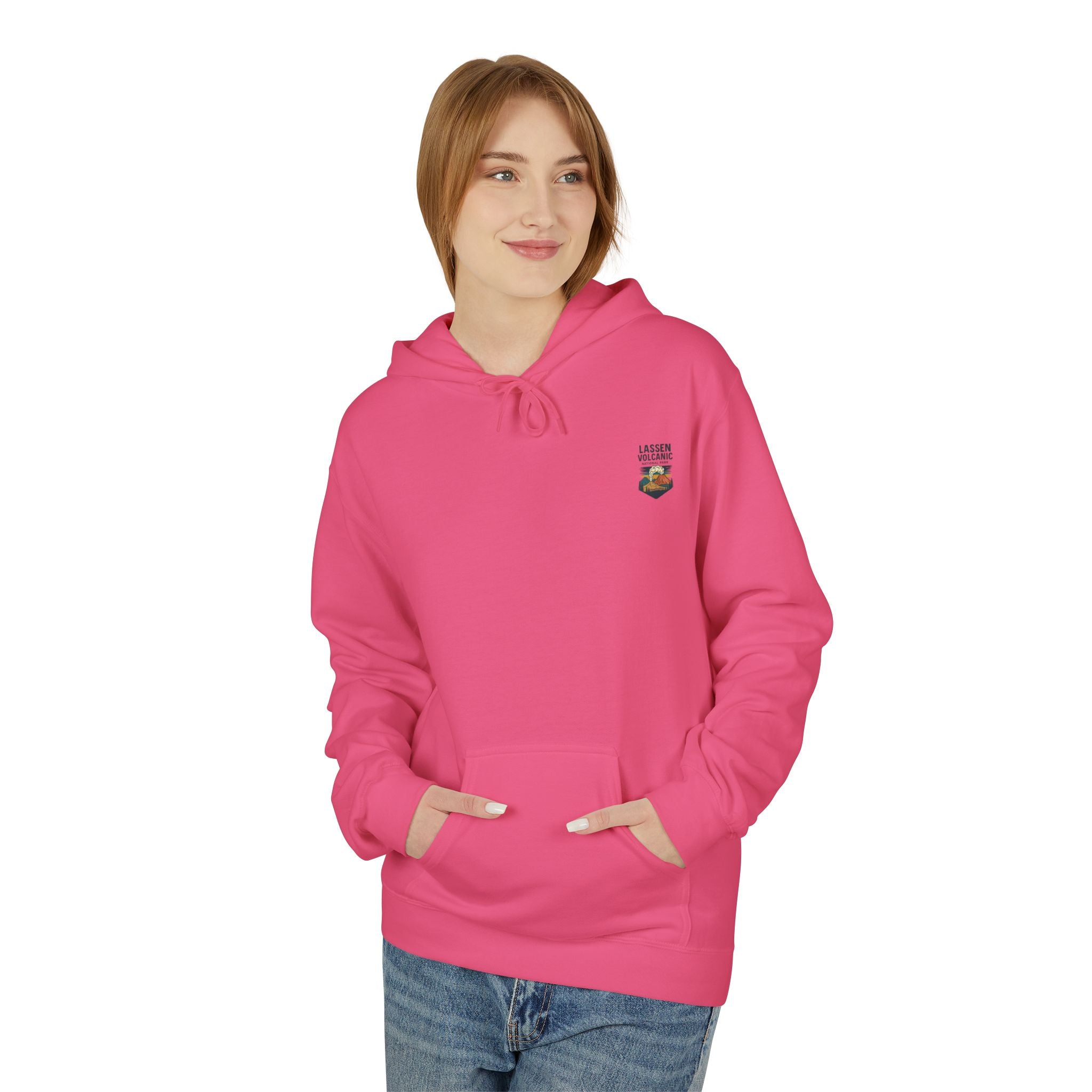 Lassen Volcanic Poster Hoodie | National Park Volcano Illustration