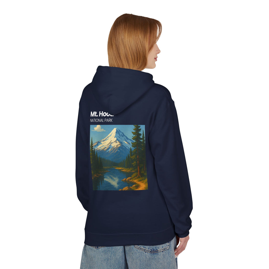 Mt. Hood National Park landscape Hoodie | Vintage mountain poster design