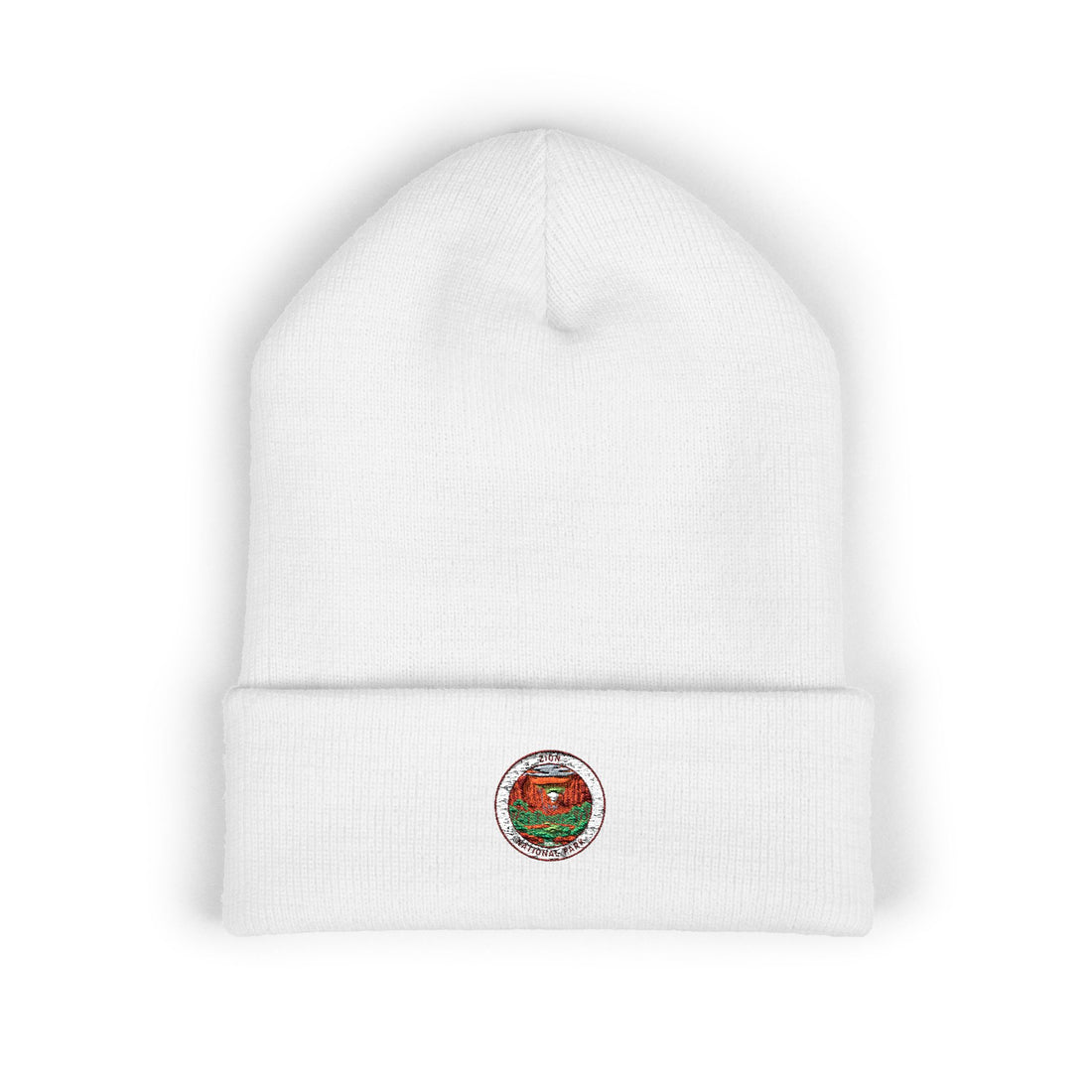 Zion Vintage Floral Badge embroidered beanie | Cuffed Beanie