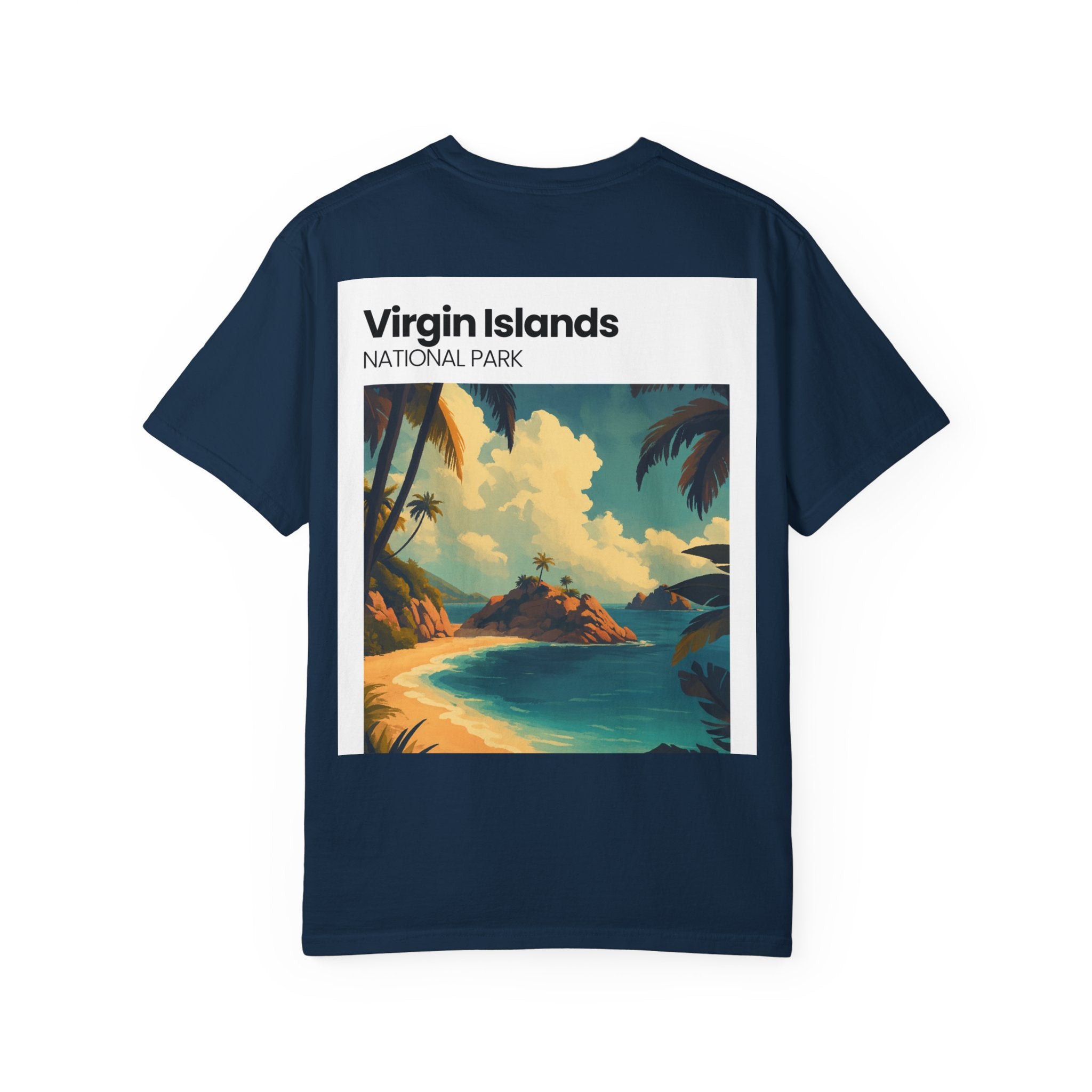 Virgin Islands National Park beach scene T-shirt | Tropical island vintage print