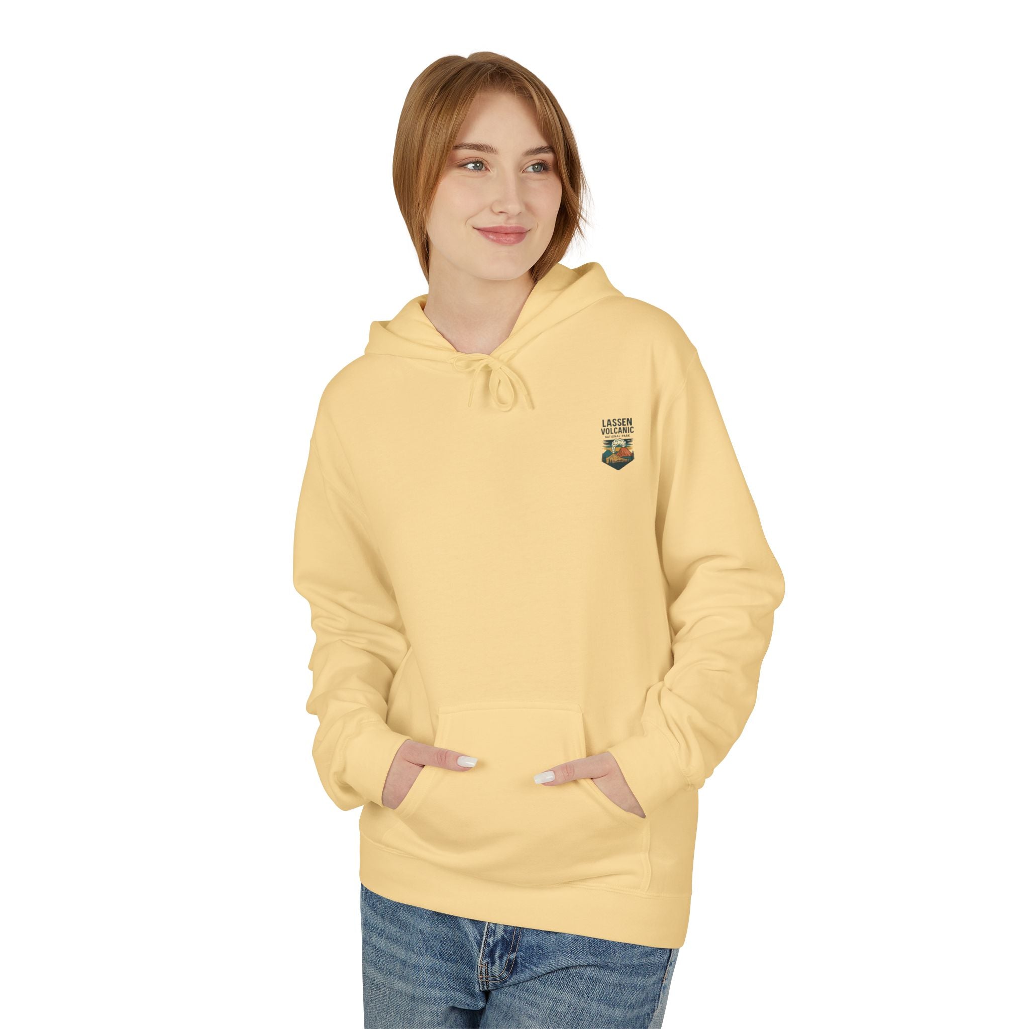 Lassen Volcanic Poster Hoodie | National Park Volcano Illustration