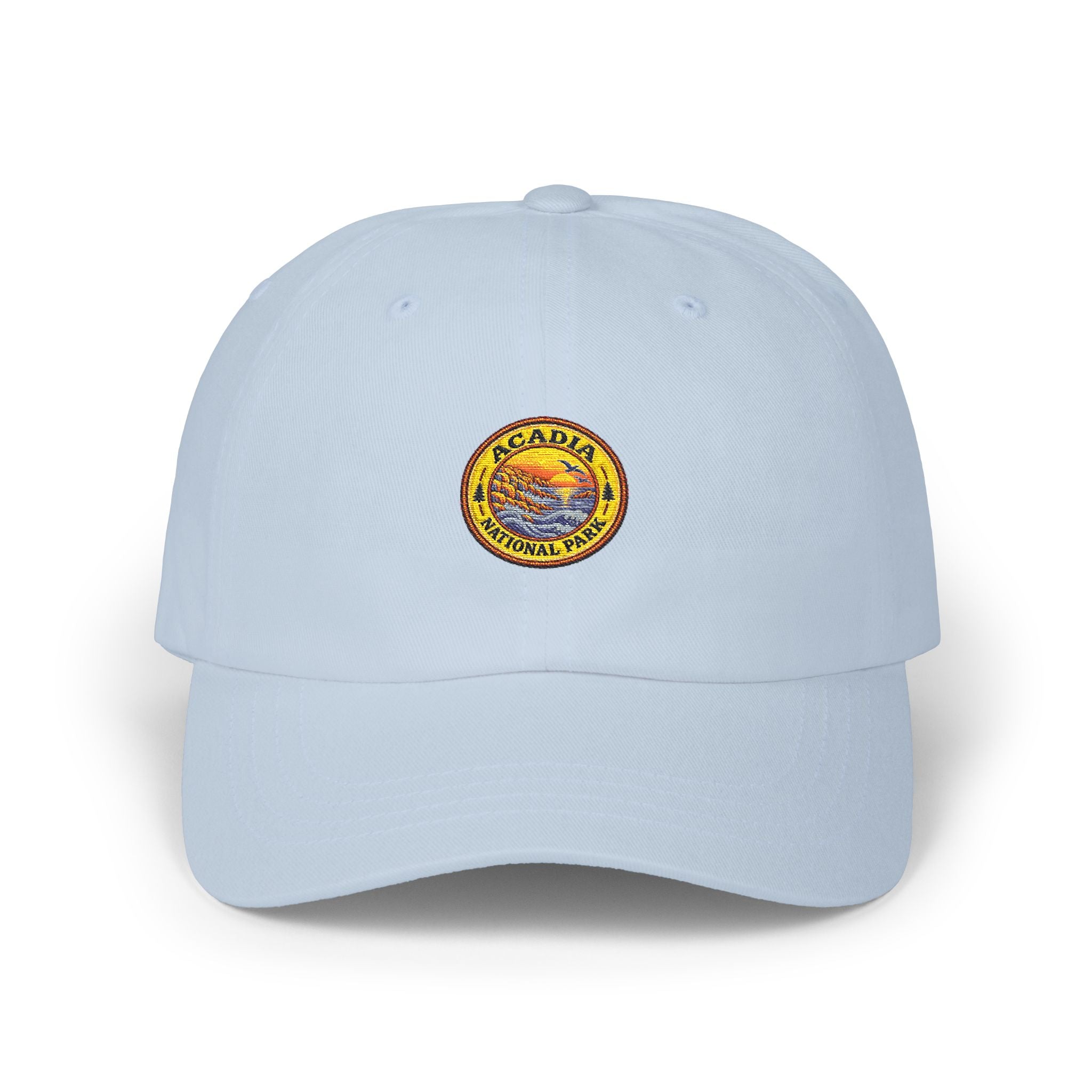 Acadia National Park Rocky Coast Round Logo Dad Cap