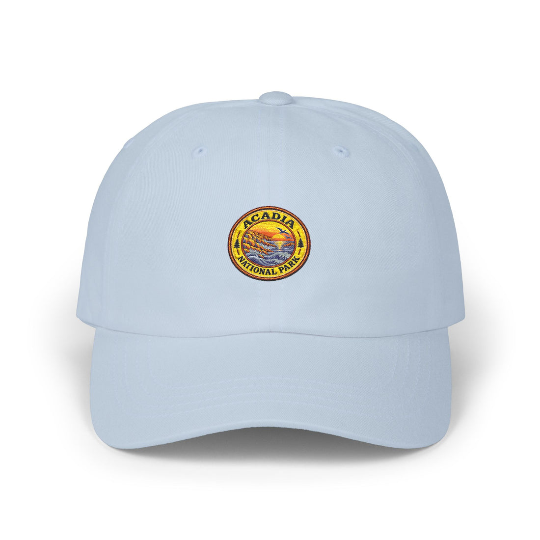Acadia National Park Rocky Coast Round Logo Dad Cap