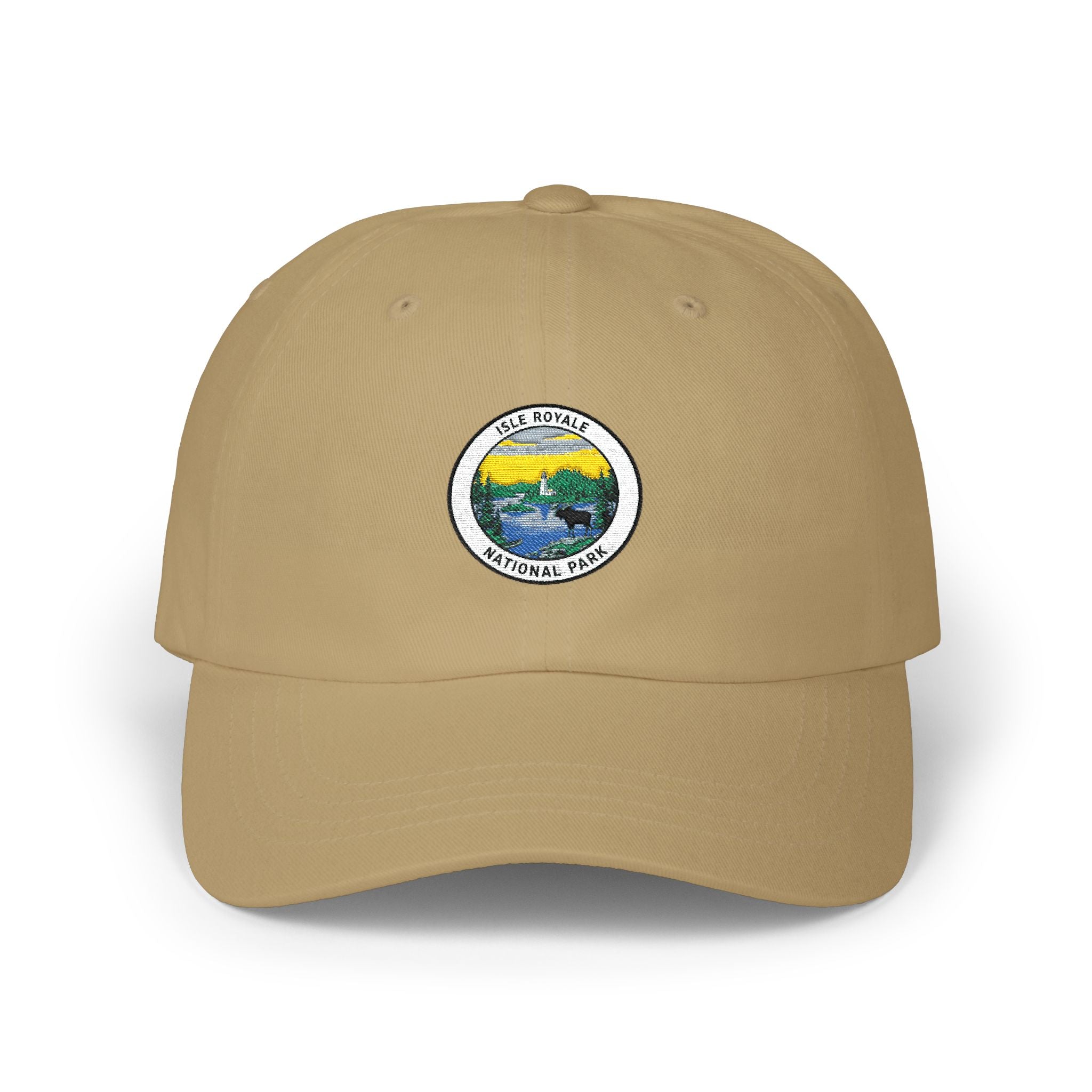 Yellow Mountain Lake Patch Cap | Dad Hat with Scenic Nature Logo