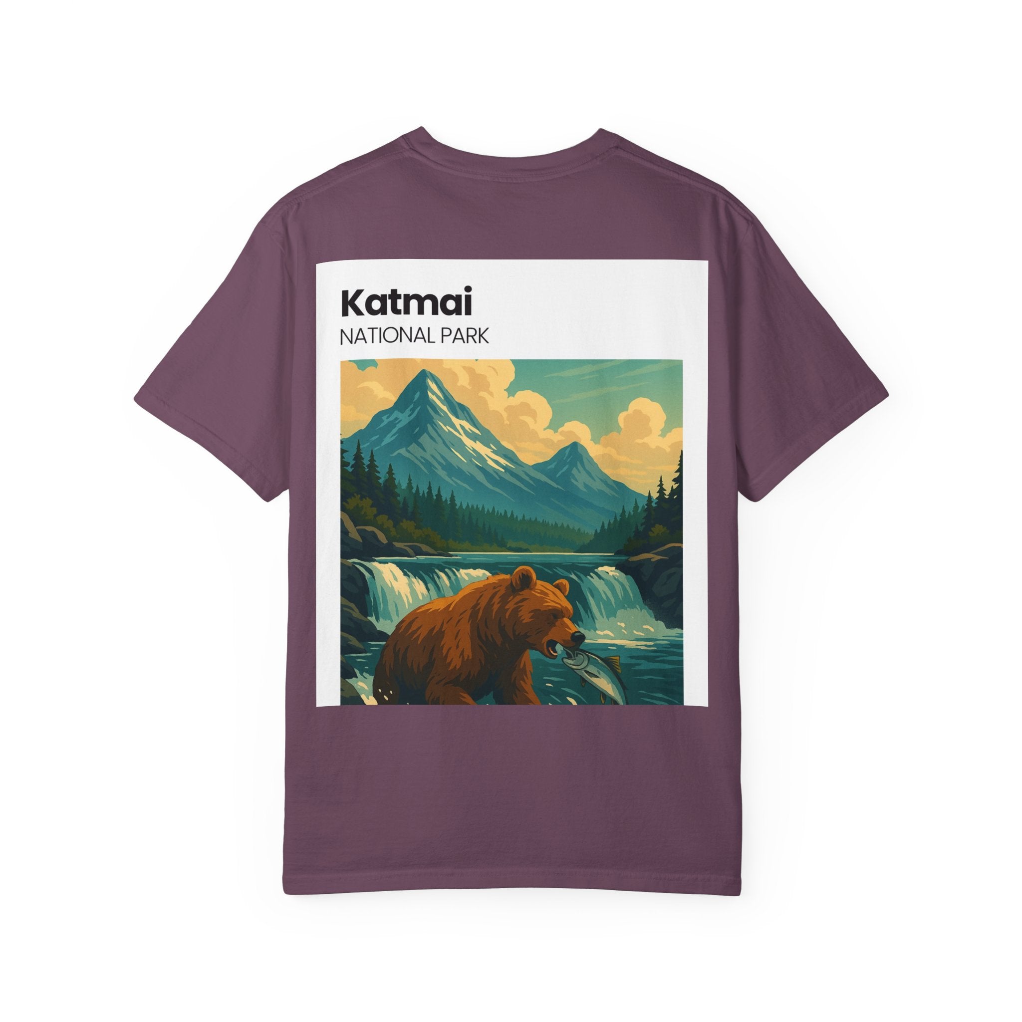 Katmai National Park Bear Illustration T-shirt | Mountain River Nature Tee