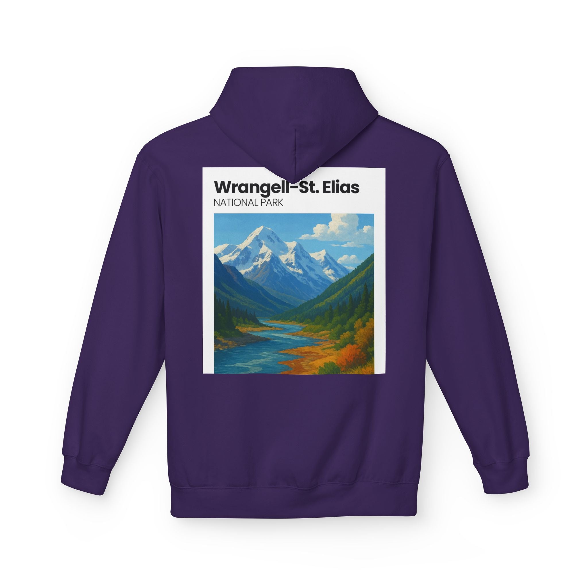 Wrangell–St. Elias National Park landscape Hoodie | Mountain river art
