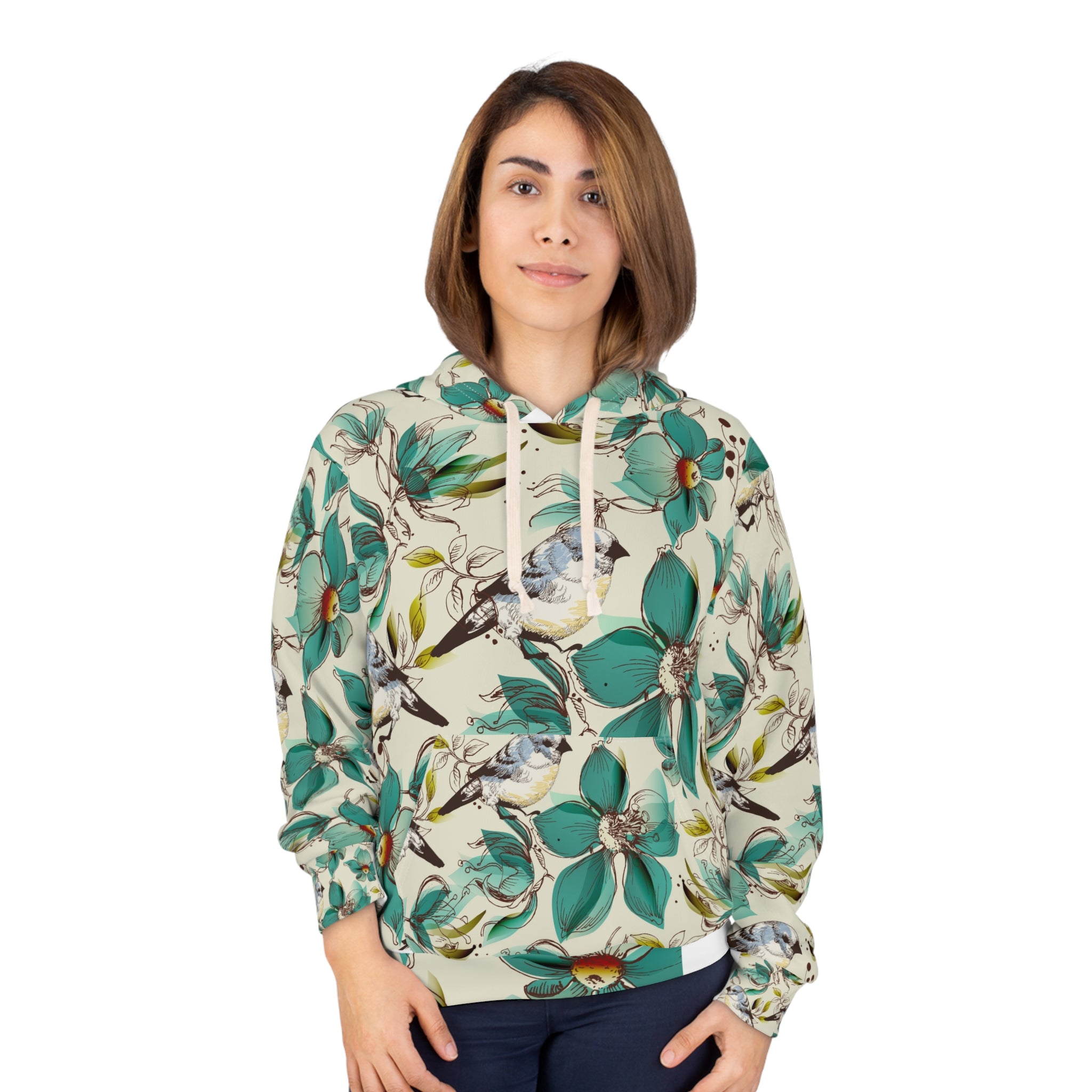Floral Bird Unisex Pullover Hoodie - Cozy & Stylish Spring Fashion