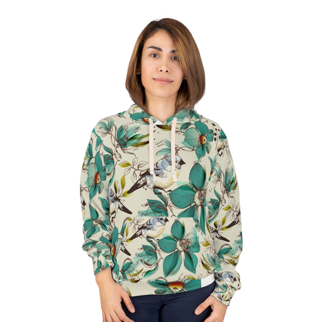 Floral Bird Unisex Pullover Hoodie - Cozy & Stylish Spring Fashion