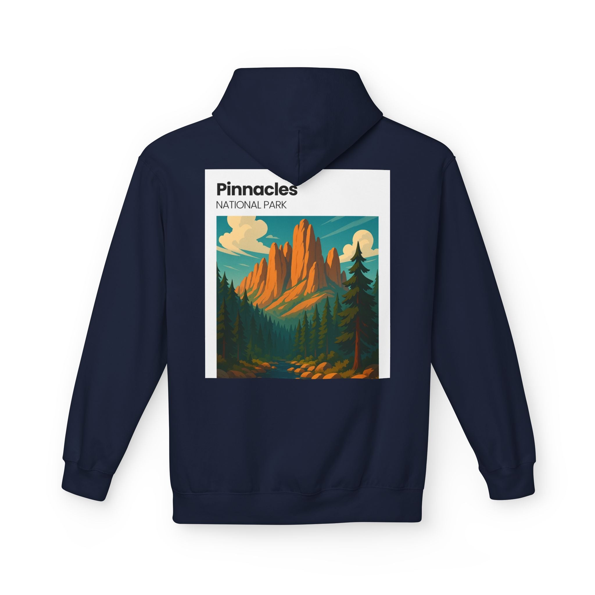Pinnacles National Park vintage poster Hoodie | Mountain landscape camp retro