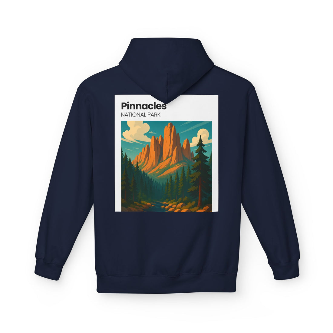 Pinnacles National Park vintage poster Hoodie | Mountain landscape camp retro