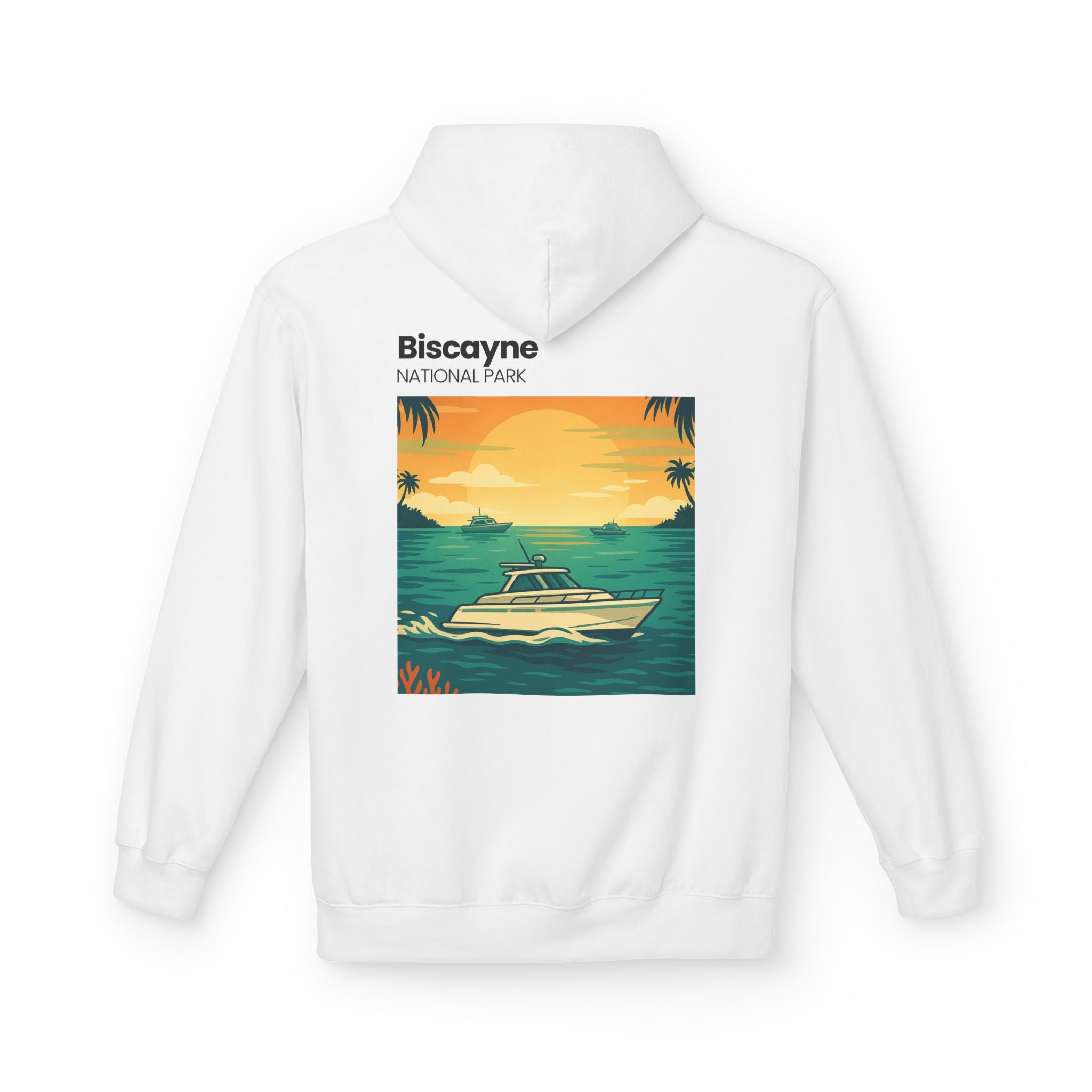 Biscayne National Park Boat Sunset Hoodie | Nautical Tropical Graphic
