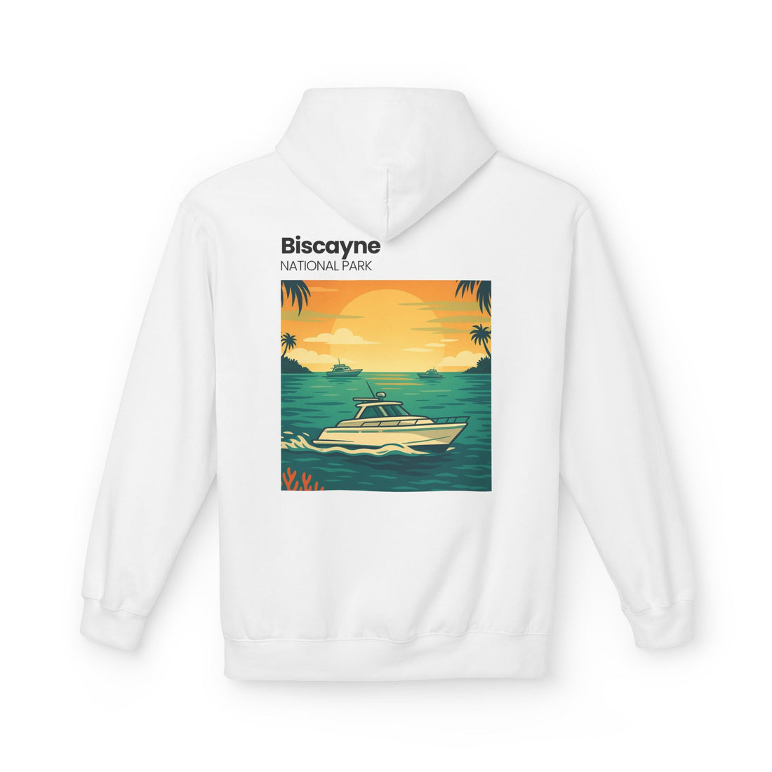 Biscayne National Park Boat Sunset Hoodie | Nautical Tropical Graphic