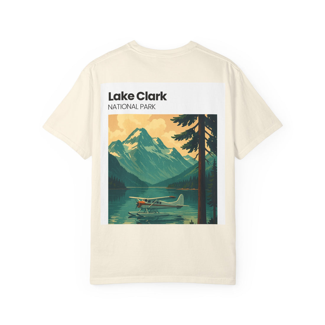 Lake Clark National Park Seaplane Graphic T-shirt | Vintage Travel Poster