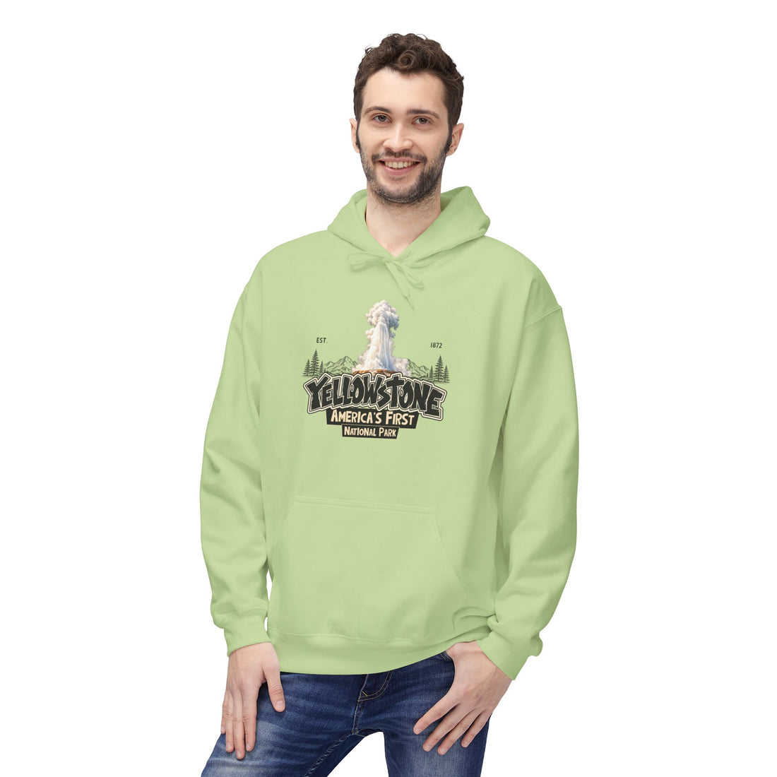 Yellowstone Old Faithful – Where the Wild Still Roams Hoodie Model1