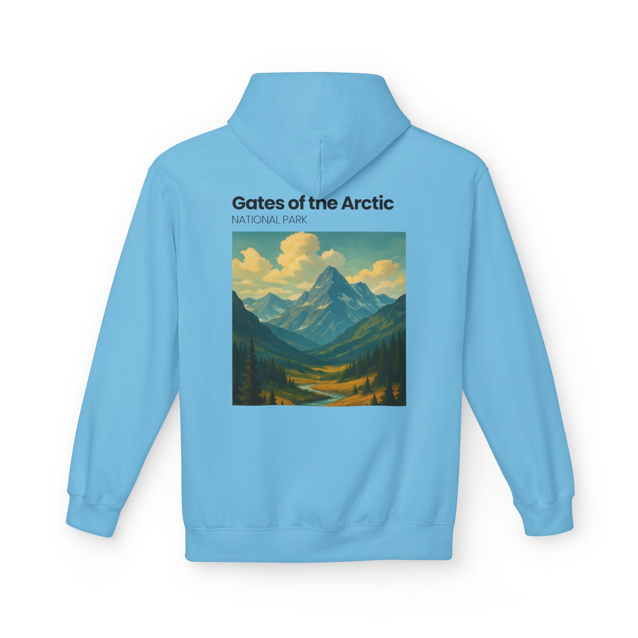 Gates of the Arctic National Park Hoodie | Mountain Landscape Retro Poster