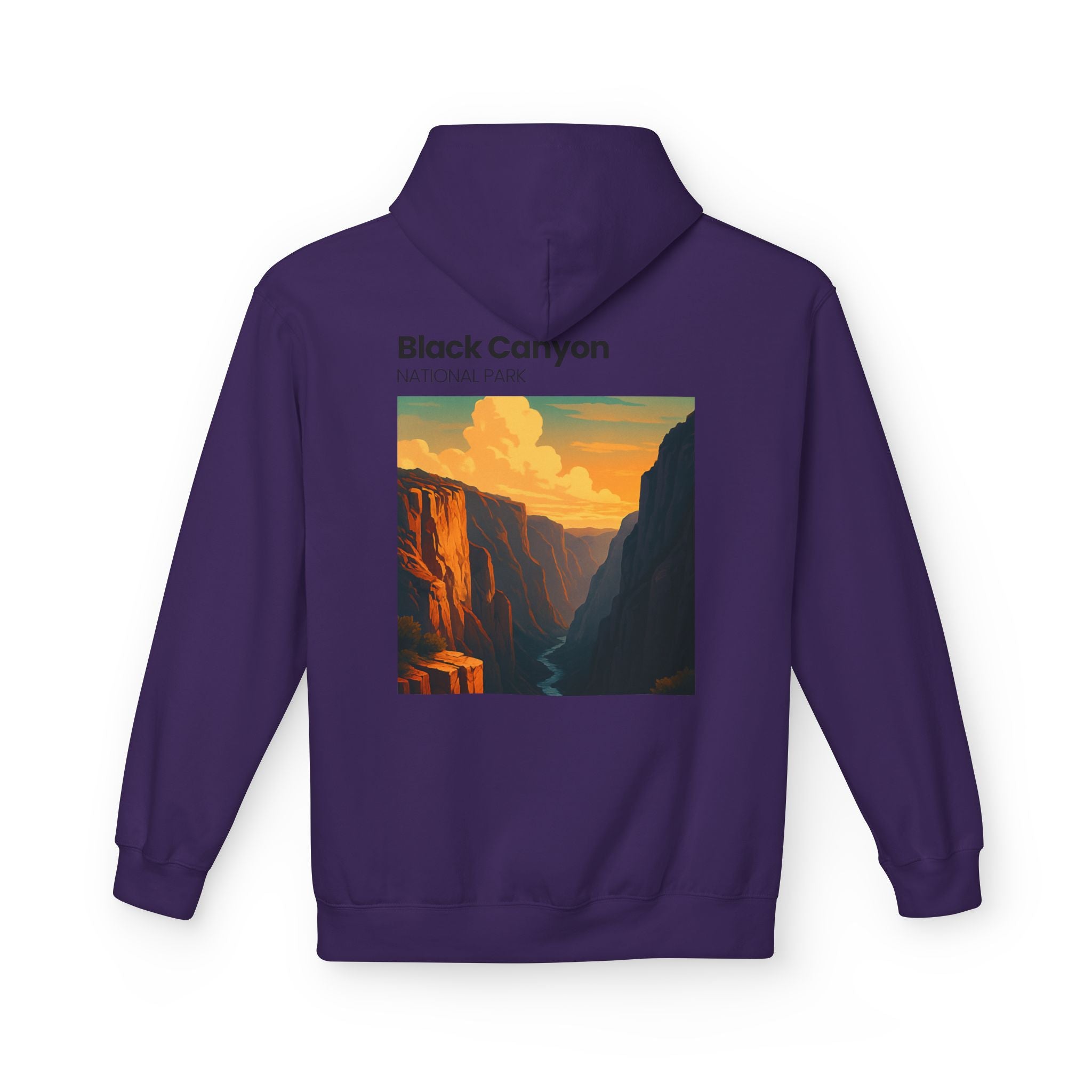 Black Canyon National Park Hoodie | Vintage Canyon Sunset Illustration