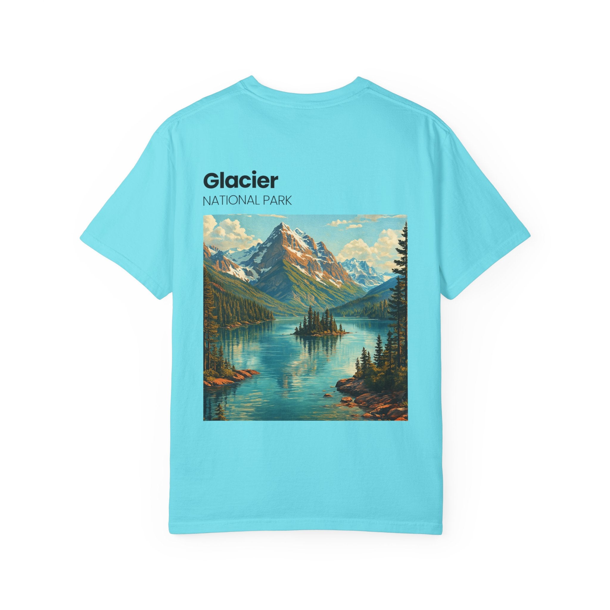Glacier National Park Landscape T-shirt | Vintage Mountain Lake Tee