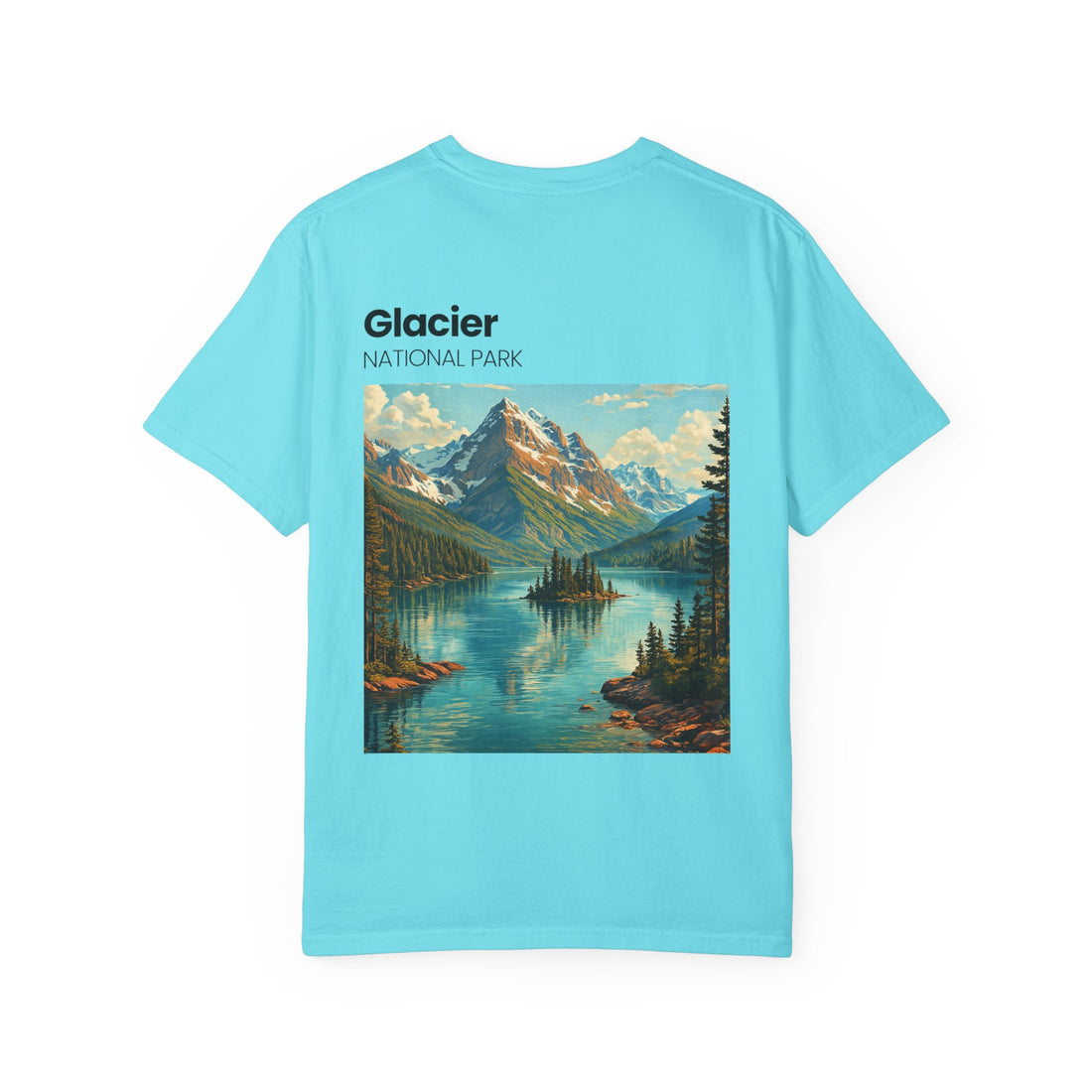 Glacier National Park Landscape T-shirt | Vintage Mountain Lake Tee