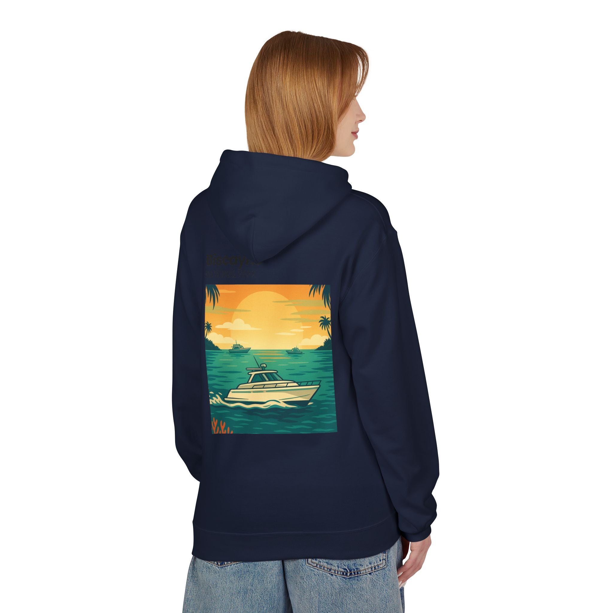 Biscayne National Park Boat Sunset Hoodie | Nautical Tropical Graphic