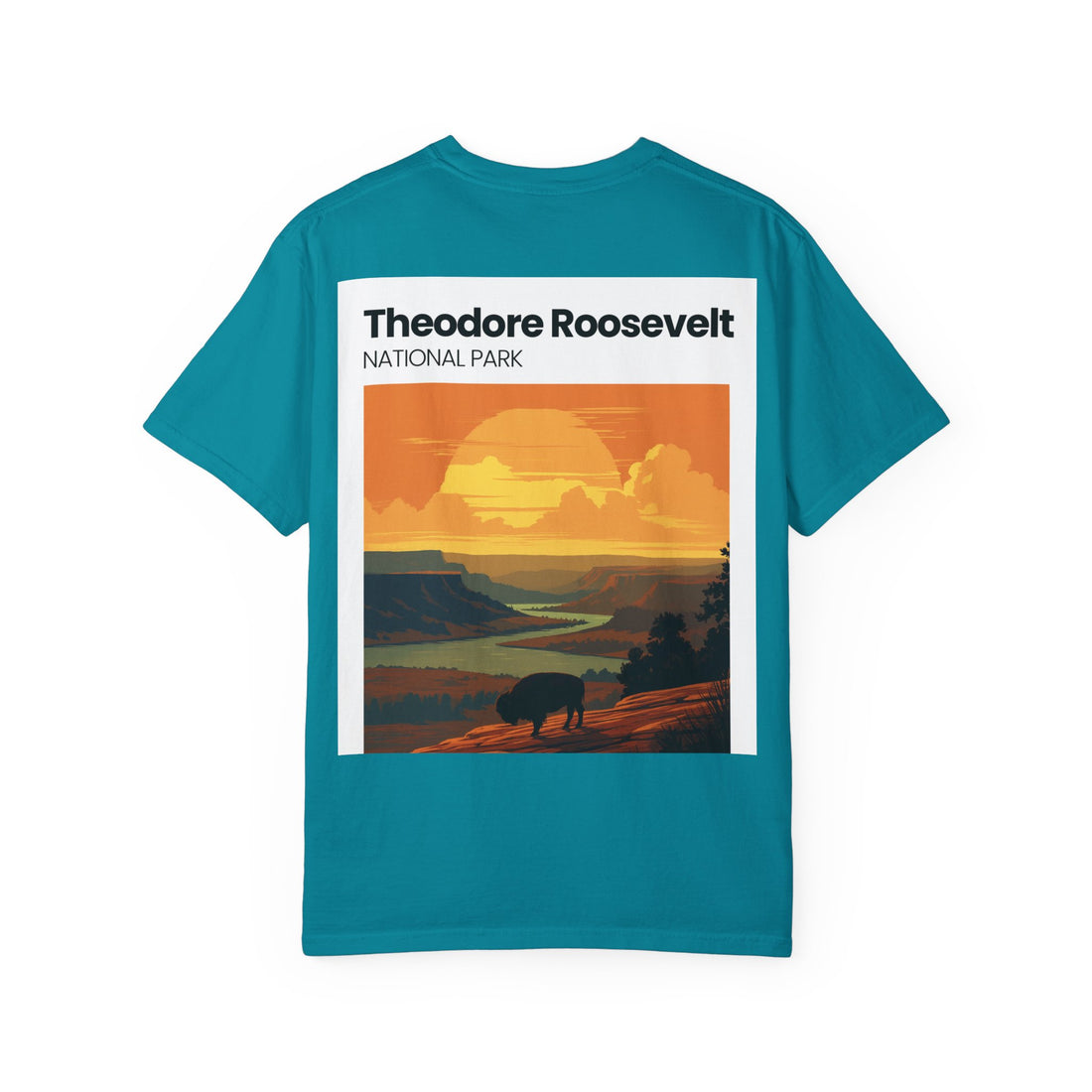 Theodore Roosevelt National Park Sunset T-shirt | Buffalo Landscape Tee