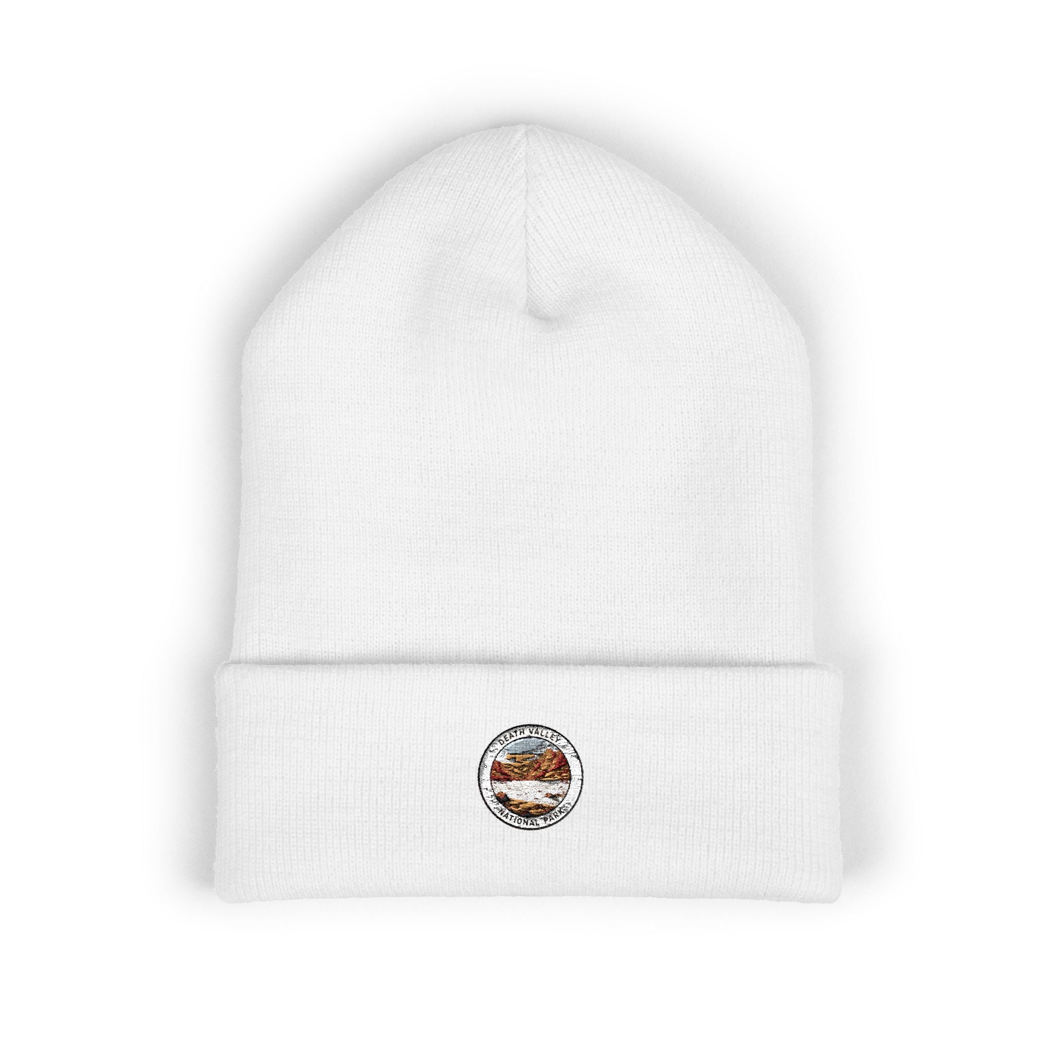 Rustic Lake Cabin Circle Logo Beanie | Embroidered Cuffed Beanie
