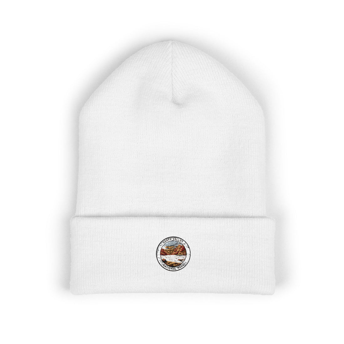 Rustic Lake Cabin Circle Logo Beanie | Embroidered Cuffed Beanie