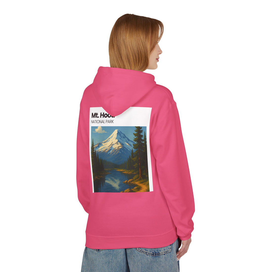 Mt. Hood National Park landscape Hoodie | Vintage mountain poster design
