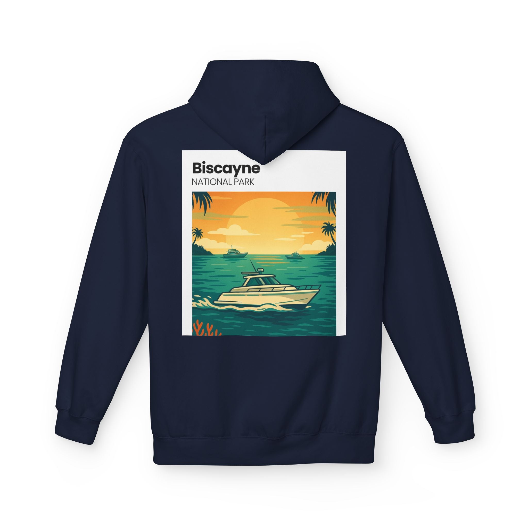 Biscayne National Park Boat Sunset Hoodie | Nautical Tropical Graphic