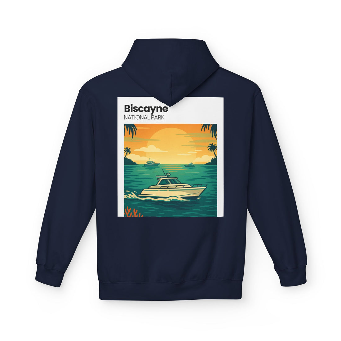 Biscayne National Park Boat Sunset Hoodie | Nautical Tropical Graphic
