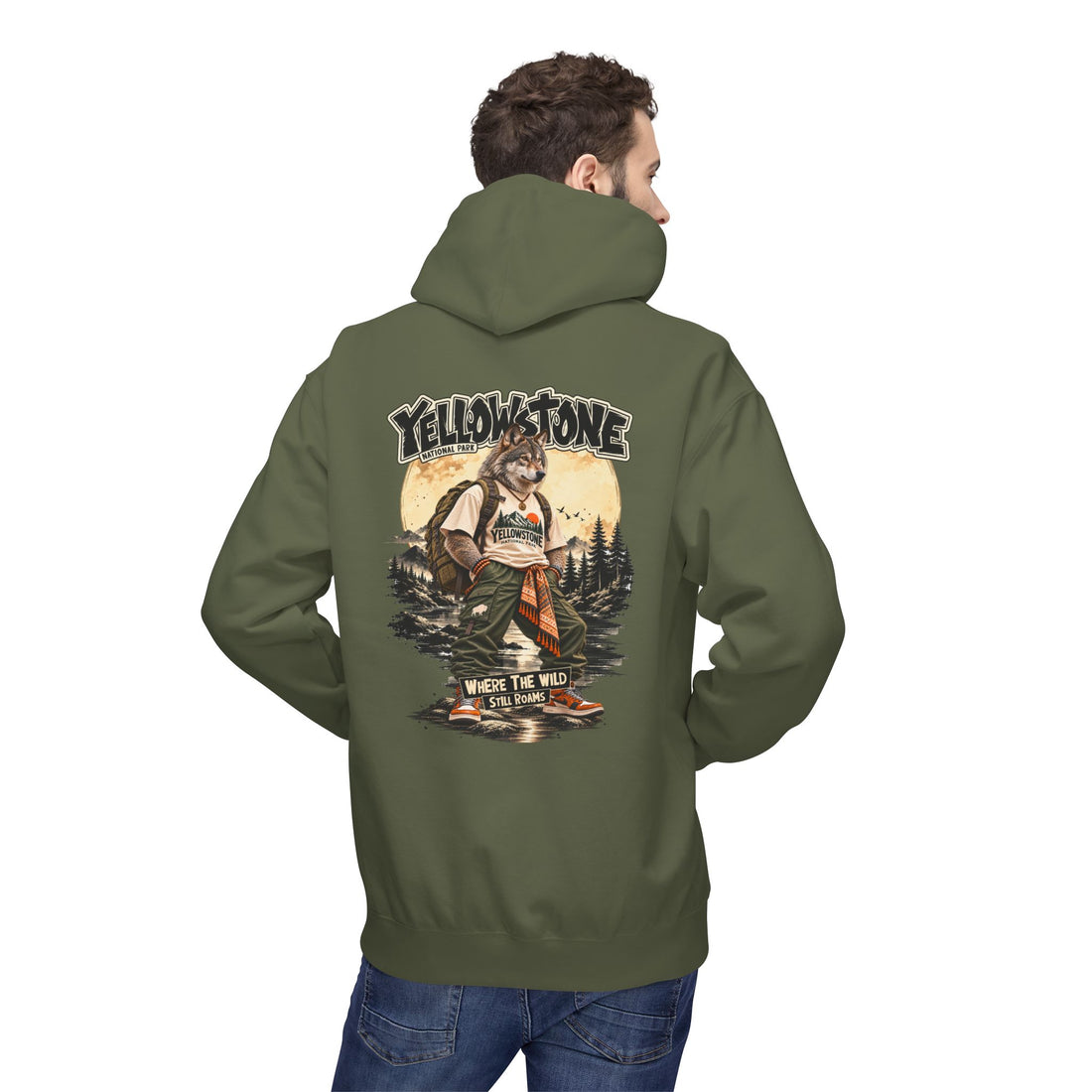 Yellowstone Wolf – Where the Wild Still Roams Hoodie